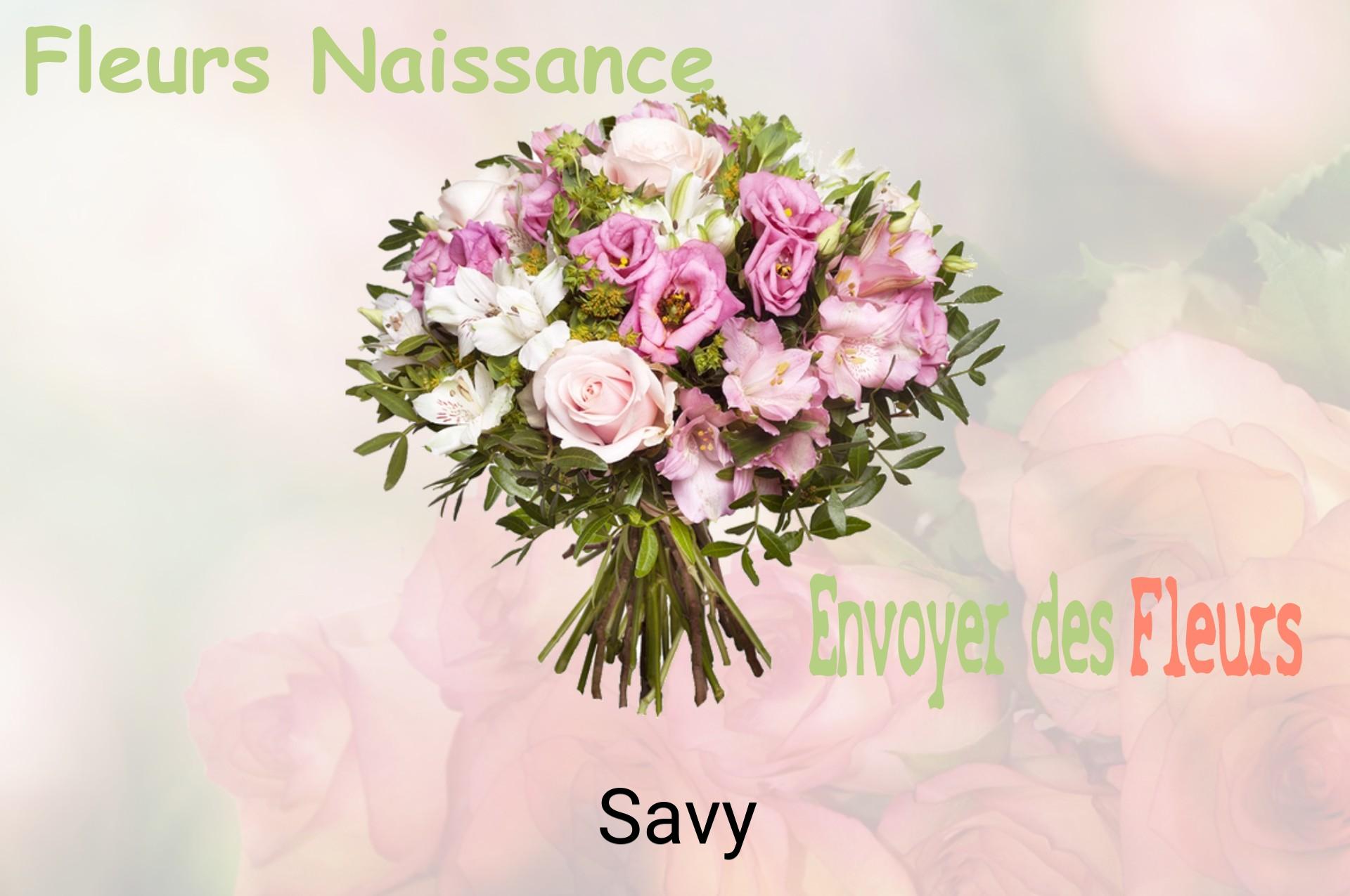 Bouquet de fleurs de naissance livré à Savy